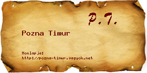 Pozna Timur névjegykártya